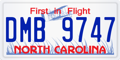 NC license plate DMB9747