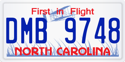 NC license plate DMB9748