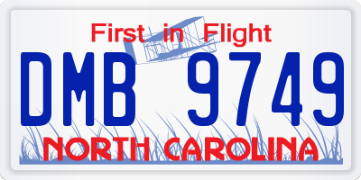 NC license plate DMB9749