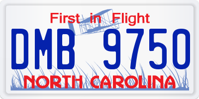 NC license plate DMB9750