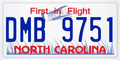 NC license plate DMB9751