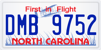 NC license plate DMB9752