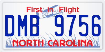 NC license plate DMB9756