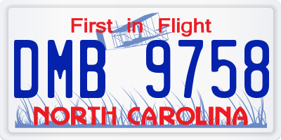 NC license plate DMB9758