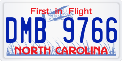 NC license plate DMB9766