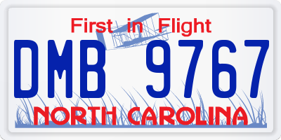 NC license plate DMB9767