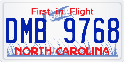 NC license plate DMB9768