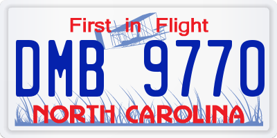NC license plate DMB9770