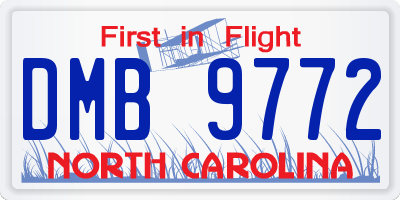 NC license plate DMB9772