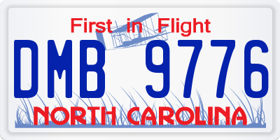 NC license plate DMB9776