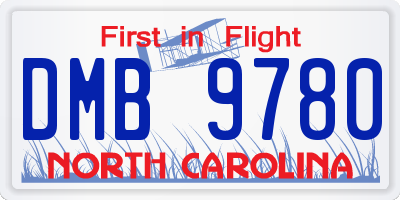 NC license plate DMB9780