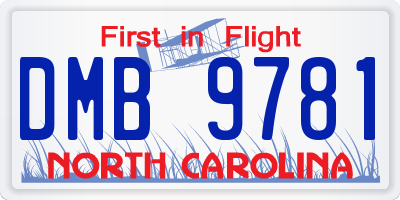 NC license plate DMB9781