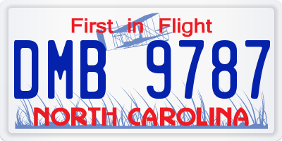 NC license plate DMB9787