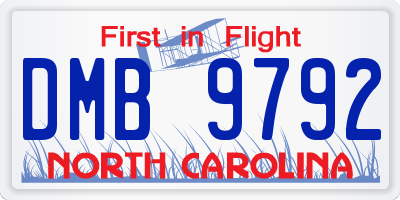 NC license plate DMB9792
