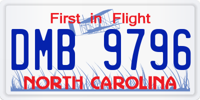 NC license plate DMB9796