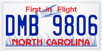 NC license plate DMB9806