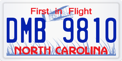 NC license plate DMB9810