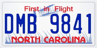 NC license plate DMB9841