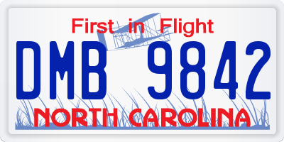 NC license plate DMB9842