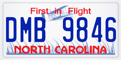 NC license plate DMB9846