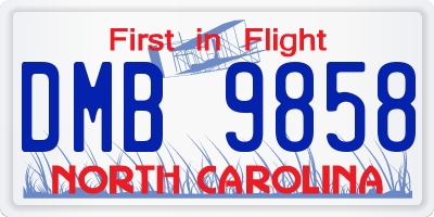 NC license plate DMB9858