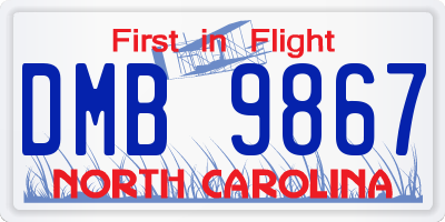 NC license plate DMB9867