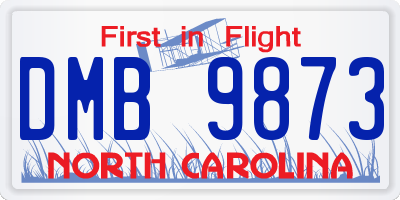 NC license plate DMB9873