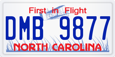 NC license plate DMB9877