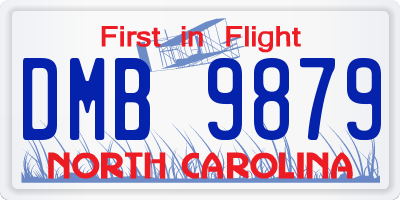 NC license plate DMB9879