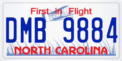 NC license plate DMB9884