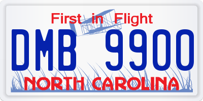 NC license plate DMB9900