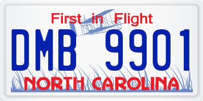 NC license plate DMB9901