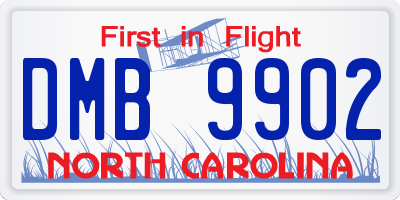 NC license plate DMB9902