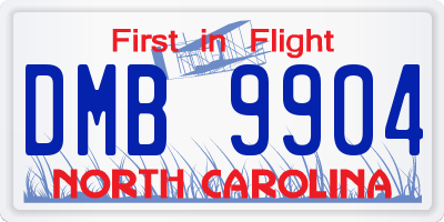 NC license plate DMB9904
