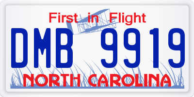 NC license plate DMB9919