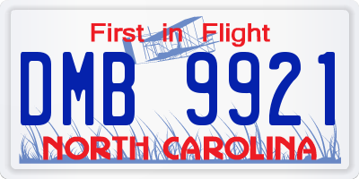 NC license plate DMB9921
