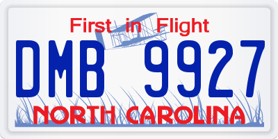 NC license plate DMB9927