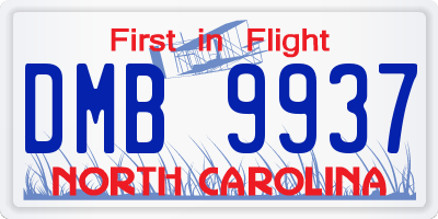 NC license plate DMB9937