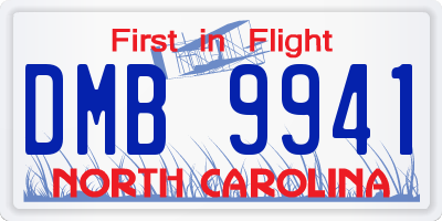 NC license plate DMB9941