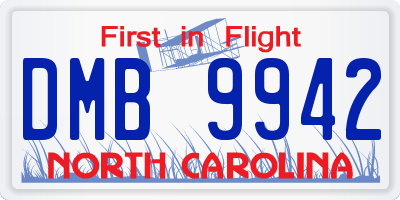 NC license plate DMB9942