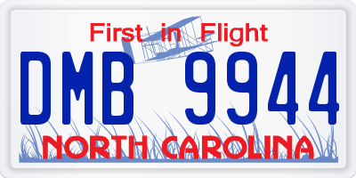 NC license plate DMB9944