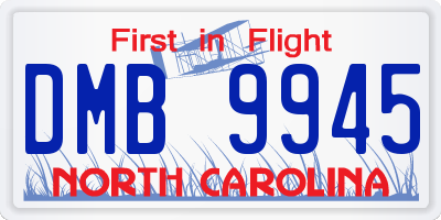 NC license plate DMB9945