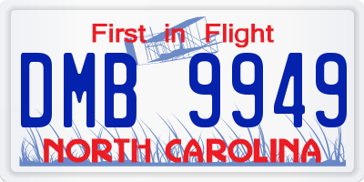 NC license plate DMB9949