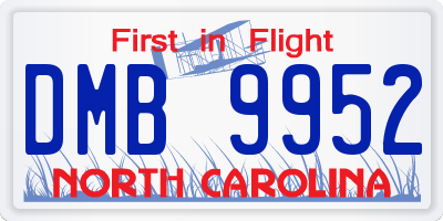 NC license plate DMB9952