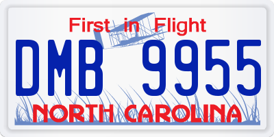 NC license plate DMB9955