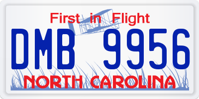 NC license plate DMB9956