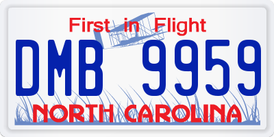 NC license plate DMB9959