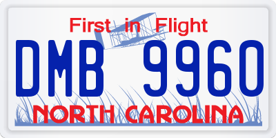 NC license plate DMB9960