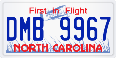 NC license plate DMB9967