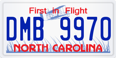 NC license plate DMB9970